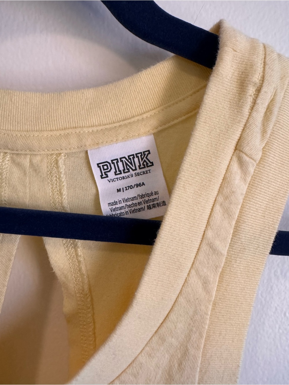 PINK Victoria's Secret Light Yellow Logo Tank - Picture 3 of 3